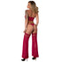 Magic Silk Black Cherry Plunge Top with Removable Chaps & Cheeky Panty Set