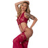 Magic Silk Black Cherry Plunge Top with Removable Chaps & Cheeky Panty Set