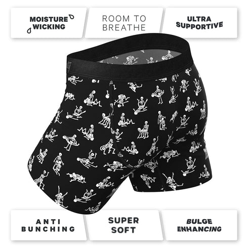 Shinesty The Bare Back Bones Glow-in-the-Dark Skeletons Ball Hammock Pouch Underwear with Fly M (view 6)