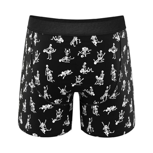 Shinesty The Bare Back Bones Glow-in-the-Dark Skeletons Ball Hammock Pouch Underwear with Fly L (view 3)