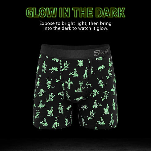 Shinesty The Bare Back Bones Glow-in-the-Dark Skeletons Ball Hammock Pouch Underwear with Fly XL (view 4)