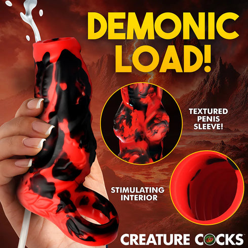 Creature Cocks Hell Hound Squirting Silicone Penis Enhancer Red