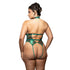 Fantasy Lingerie Radiance Emerald Keyhole Halter Teddy with Open Back & Chain Fringe