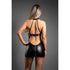 Fantasy Lingerie Domina Chemise with Zipper Details & Buckle Halter Black