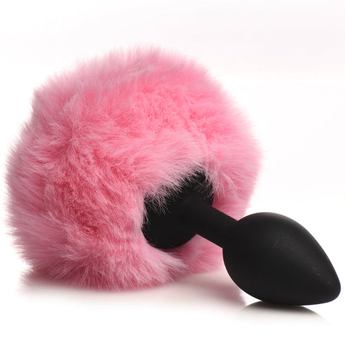 Tailz Fluffy Bunny Tail Silicone Plug Pink (view 2)