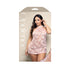 Fantasy Lingerie Opulence Pearl Draped Open-Back Halter Chemise & Crotchless G-String Light Pink