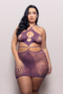 Fantasy Lingerie Vixen Focus On Me Cut-Out Halter Dress Purple Wisteria