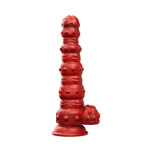 Tentra Rengol Studded Demon Thrusting Dildo Red (view 2)