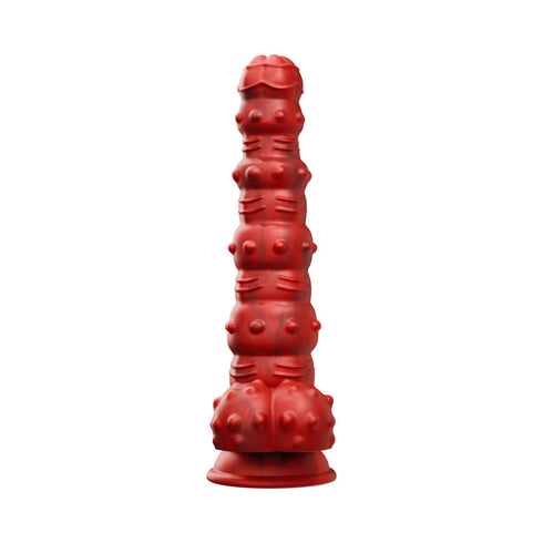 Tentra Rengol Studded Demon Thrusting Dildo Red (view 3)