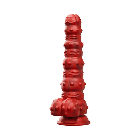 Tentra Rengol Studded Demon Thrusting Dildo Red (view 5)