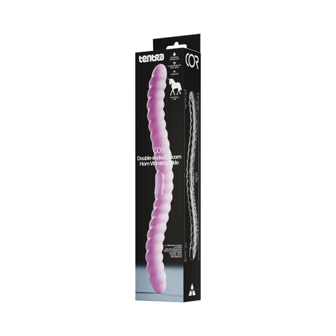 Tentra Cor Unicorn Horn Double-Ended Vibrating Dildo Pink (view 8)