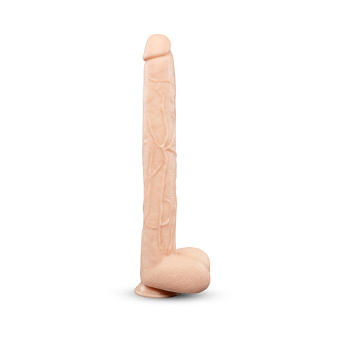 b-Vibe Bone 17 in. Deep-Insert Dildo with Realistic Balls and Suction Cup (view 4)