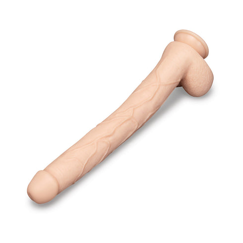 b-Vibe Bone 17 in. Deep-Insert Dildo with Realistic Balls and Suction Cup (view 6)
