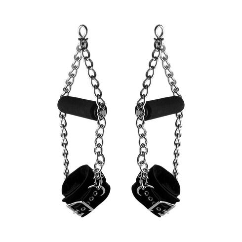 Strict Leather Fur Lined Nubuck Suspension Cuffs with Grip