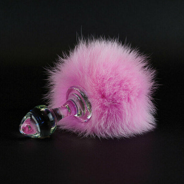 Crystal Delights Magnetic Bunny Tail Plug Pink (view 2)