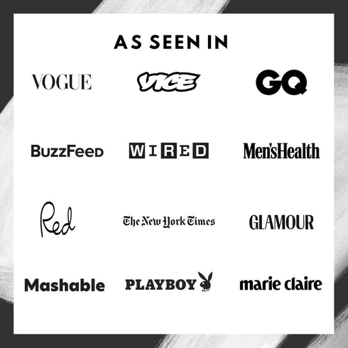 Hot Octopuss press graphic displaying Vogue, Vice, GQ, BuzzFeed, Wired, Men's Health and other publication logos.