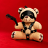 Bondage Bear Daddy Keychain with Flogger & Removable Eye Mask - Novelty Gift