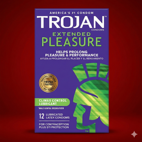 Trojan Extended Pleasure Condoms with Climax Control Lubricant