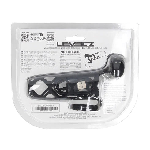 LEVELZ Vibrating Cage Silicone Cock Sleeve & Ball Ring