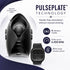 Pulse Solo Lux and wrist remote beside a diagram highlighting the oscillating PulsePlate, vibration modes and Turbo.