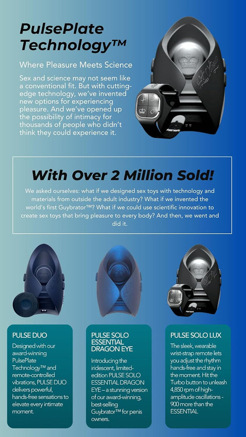 Hot Octopuss PulsePlate infographic comparing Pulse Duo, Pulse Solo Essential Dragon Eye and Pulse Solo Lux.