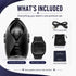 Pulse Solo Lux with wrist-strap remote, USB charging cable, travel pouch and instruction booklet.