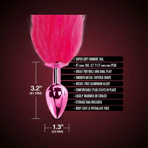 Nixie Metal Butt Plug With Ombre Tail Metallic