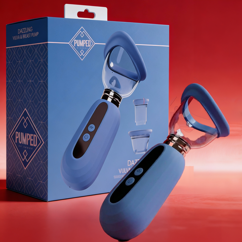Pumped Dazzling Automatic Rechargeable Vulva & Breast Pump Blue
