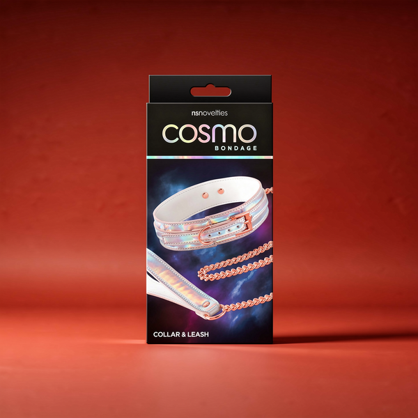 Cosmo Bondage Collar & Leash Rainbow