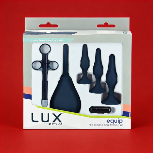 Lux Active Equip 7-Piece Anal Plug Training Kit Silicone Black