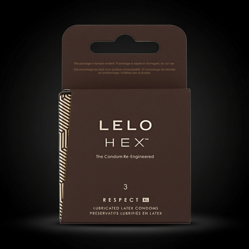 LELO HEX Respect XL Lubricated Latex Condoms 3-Pack