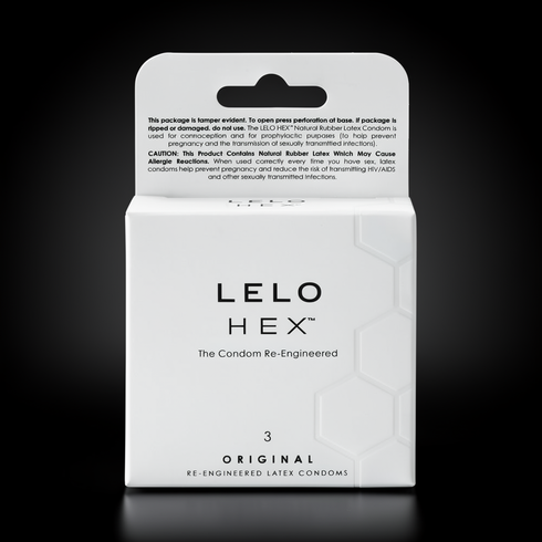 LELO HEX Original Lubricated Latex Condoms 3-Pack