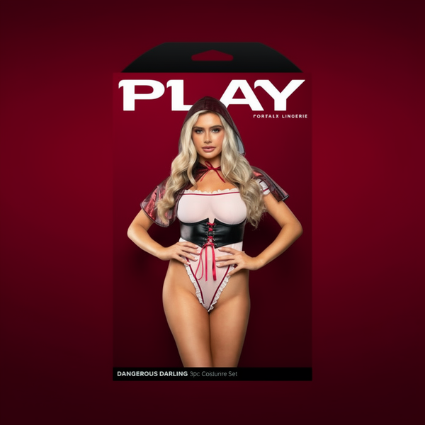 Fantasy Lingerie Play Dangerous Darling 3-Piece Costume Set