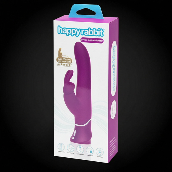 Happy Rabbit Power Motion Rechargeable Silicone Rabbit Vibrator Purple
