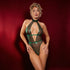 Fantasy Lingerie Radiance Emerald Keyhole Halter Teddy with Open Back & Chain Fringe