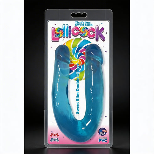 Curve Toys Lollicock Sweet Slim Double Dipper Dual Ended Dildo Berry
