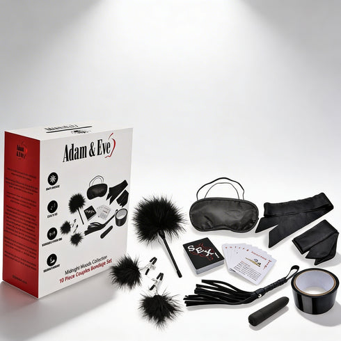 Bondage Kit for Couples - 10 Piece BDSM Set with Restraints, Vibrator & Toys