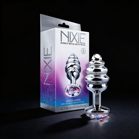 Nixie Ribbed Metal Butt Plug Honey Dipper