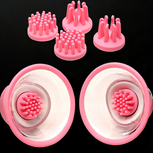 Size Matters 10X Rotating Silicone Nipple Suckers with 4 Attachments