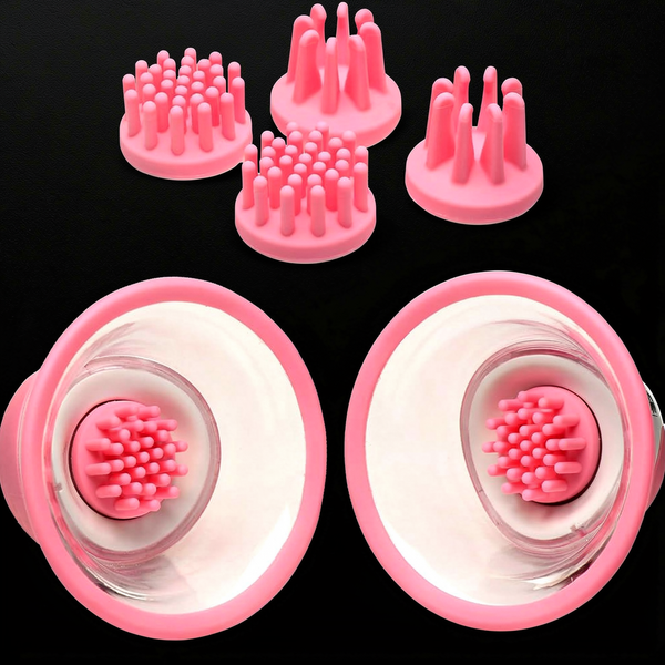 Size Matters 10X Rotating Silicone Nipple Suckers with 4 Attachments