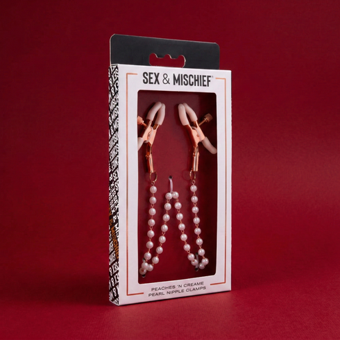 Sportsheets Sex & Mischief Peaches 'n CreaMe Pearl Nipple Clamps