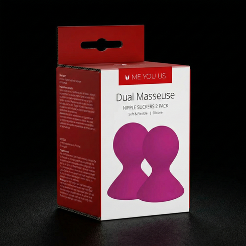 Me You Us Dual Masseuse Silicone Nipple Suckers 2-Pack Purple