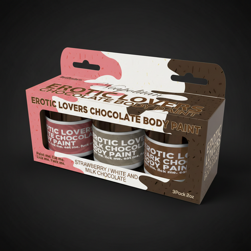 Erotic Chocolate Body Paints White/Milk Chocolate&Strawberry (3 Pack)
