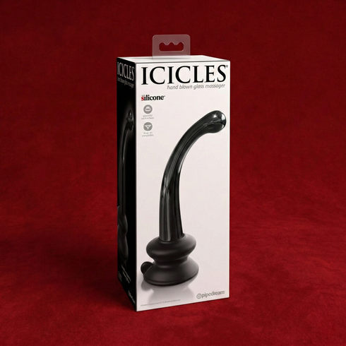 Icicles No. 87 Curved Glass G-Spot Massager With Suction Cup