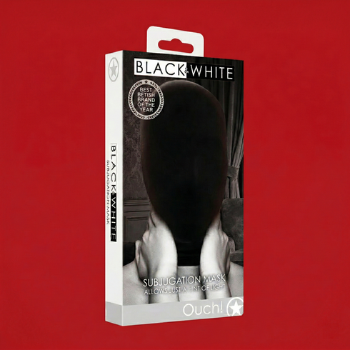 Ouch! Black & White Subjugation Mask Allows Just A Hint Of Light Black