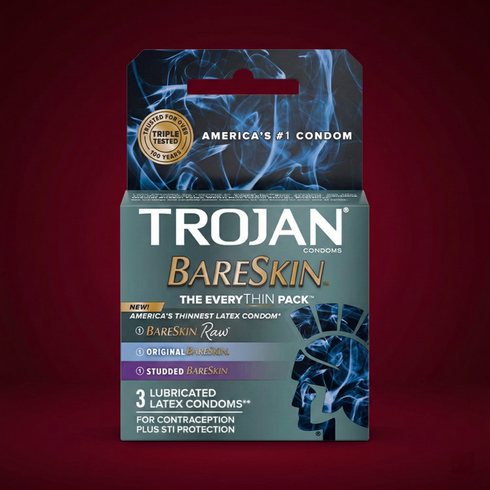 Trojan Bareskin EveryThin 3-Pack - Bareskin Raw, Original, and Studded