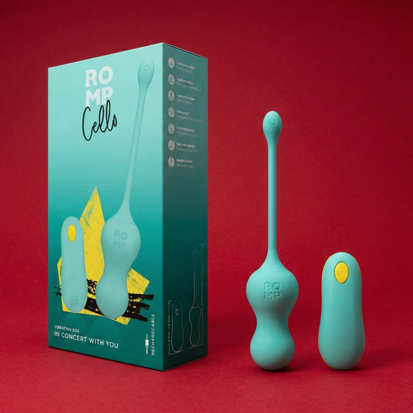 ROMP Cello Rechargeable Remote-Controlled Silicone G-Spot Egg Vibrator Light Teal
