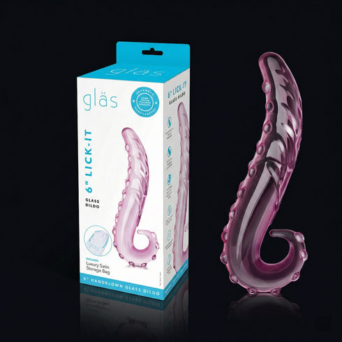 Glas 6 in. Lick-It Glass Dildo Pink