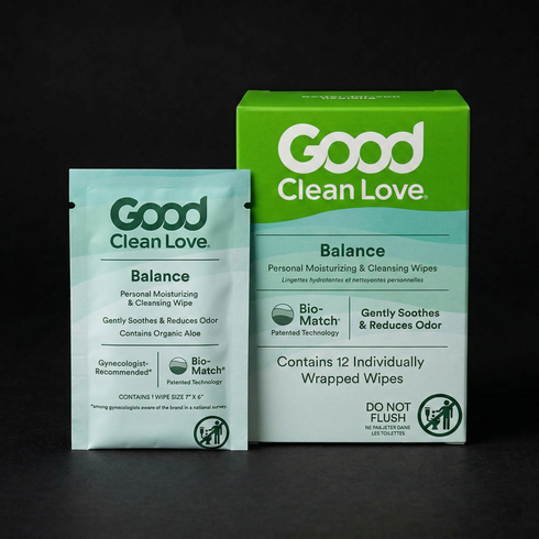 Good Clean Love Balance Personal Moisturizing & Cleansing Wipes 12-Pack
