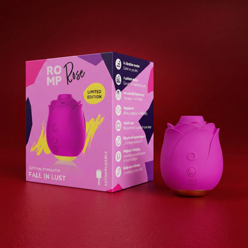 ROMP Rose Rechargeable Silicone Pleasure Air Clitoral Vibrator Pink
